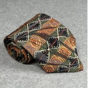 Vintage Gail MacKenzie Hand Marbled Silk Tie Abstract USA 56x3.75in